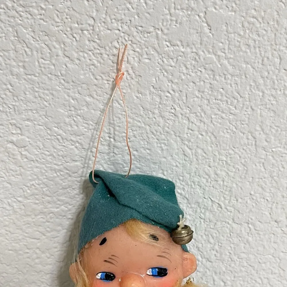 Vintage Knee Hugger Bearded Elf Doll Christmas Ornament Japan